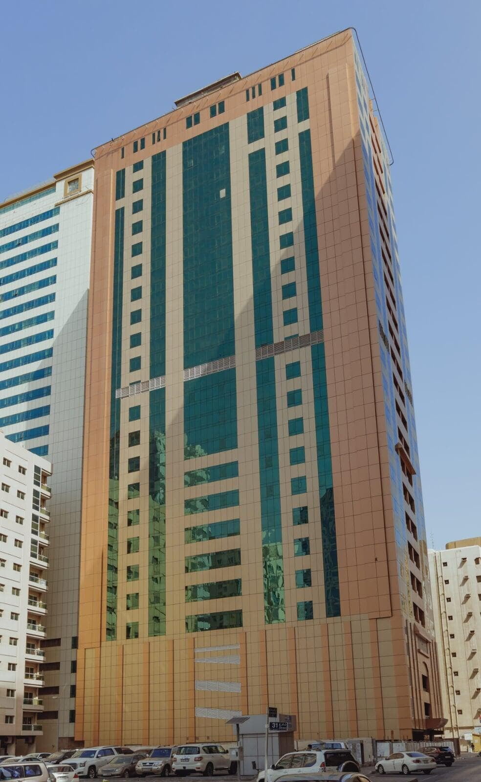 Al Majaz Building in Sharjah, clad with ALUCOPANEL