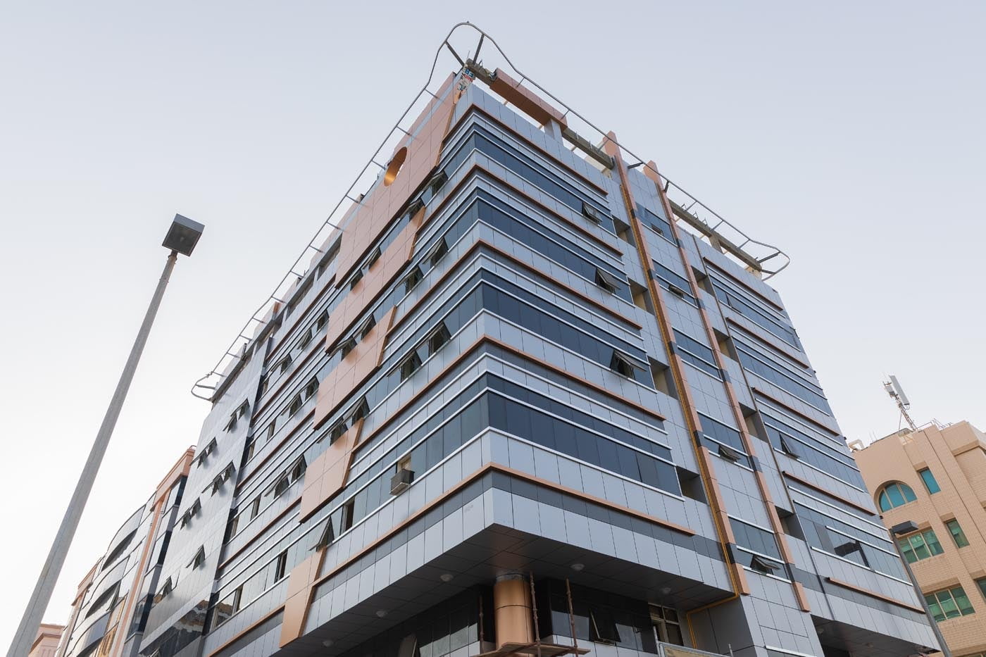 ALUCOPANEL cladding detail on a commercial building in Abu Dhabi