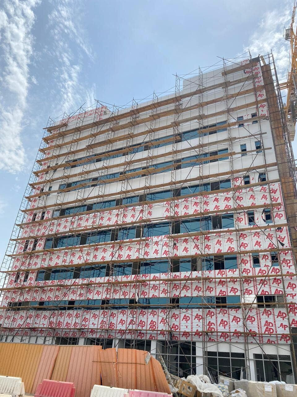 Khalifa City commercial building with ALUCOPANEL cladding