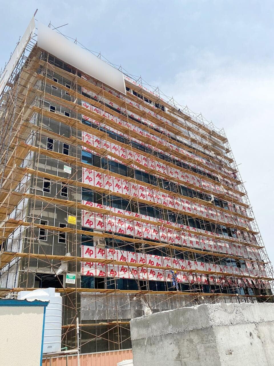 Commercial building in Khalifa City, Abu Dhabi, clad with ALUCOPANEL