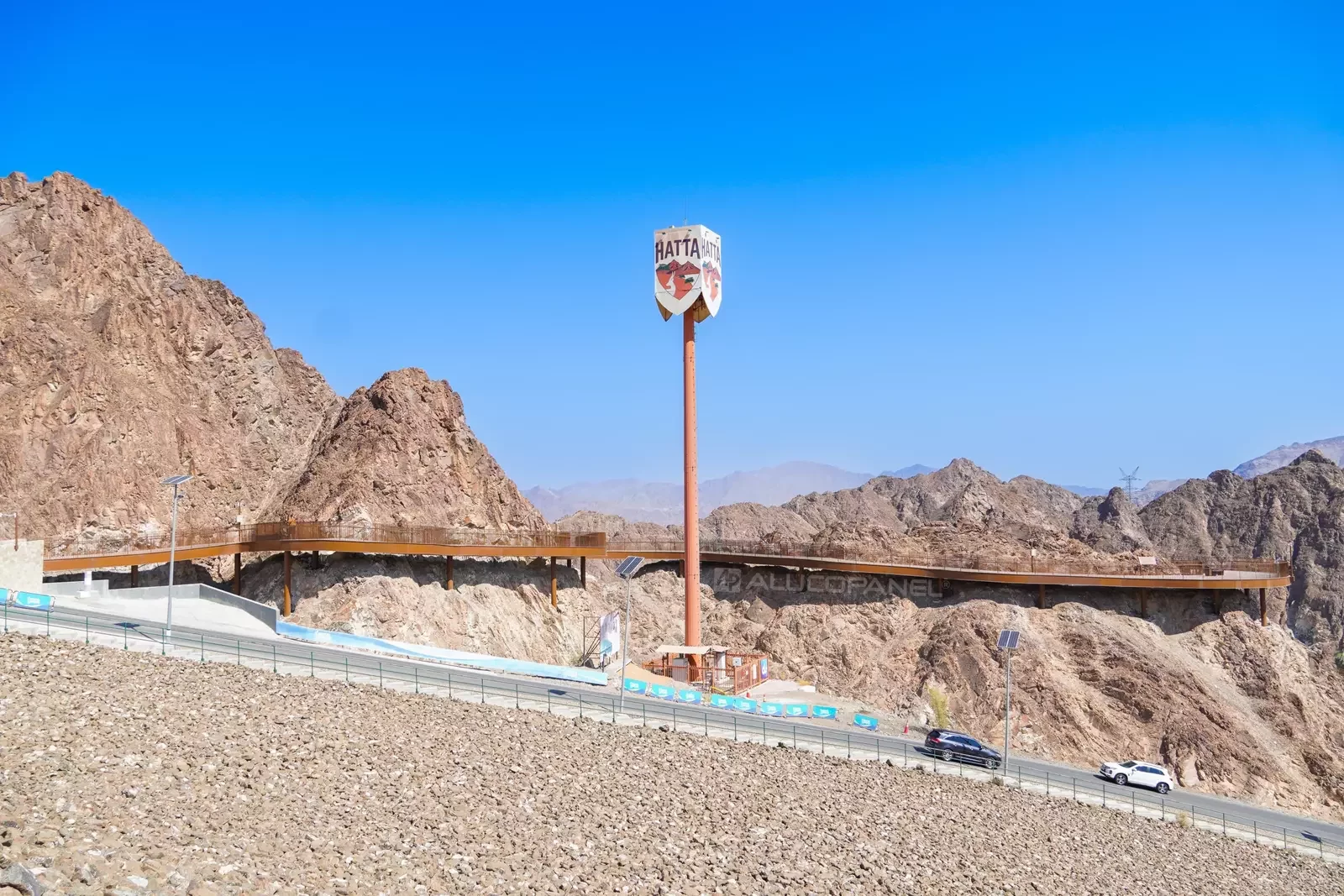 Hatta Dam ramp and stair clad with ALUCOPANEL A2 Almond, photo 2