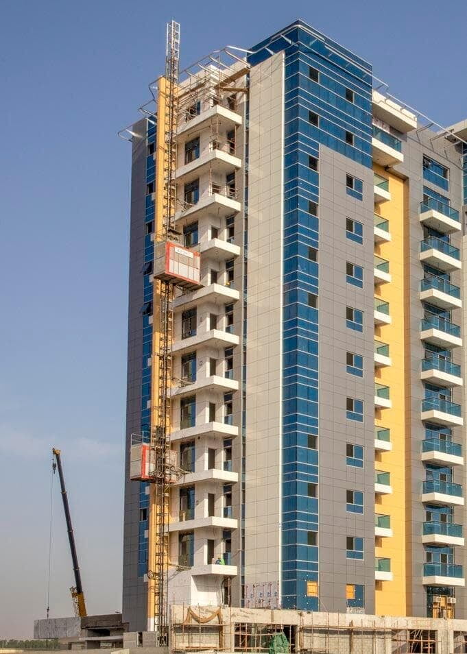 Wadi Al Safa residential building clad with ALUCOPANEL