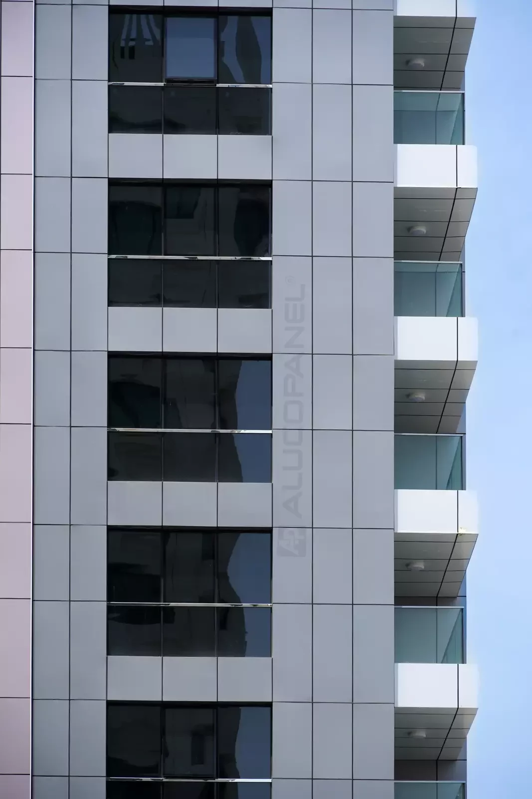 Street view of the Al Falah Street commercial building clad with ALUCOPANEL