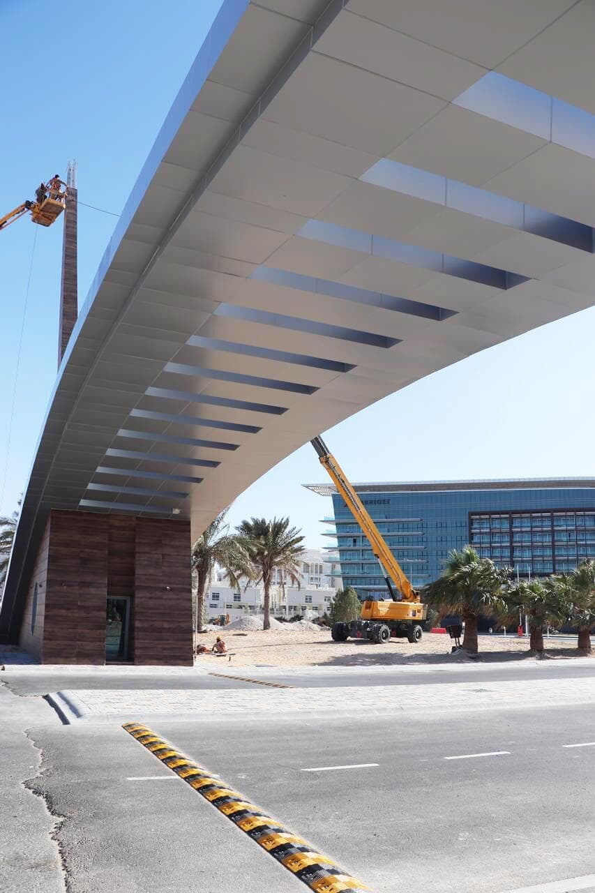 Al Forsan International Sports Resort Gateway in Abu Dhabi, clad with ALUCOPANEL