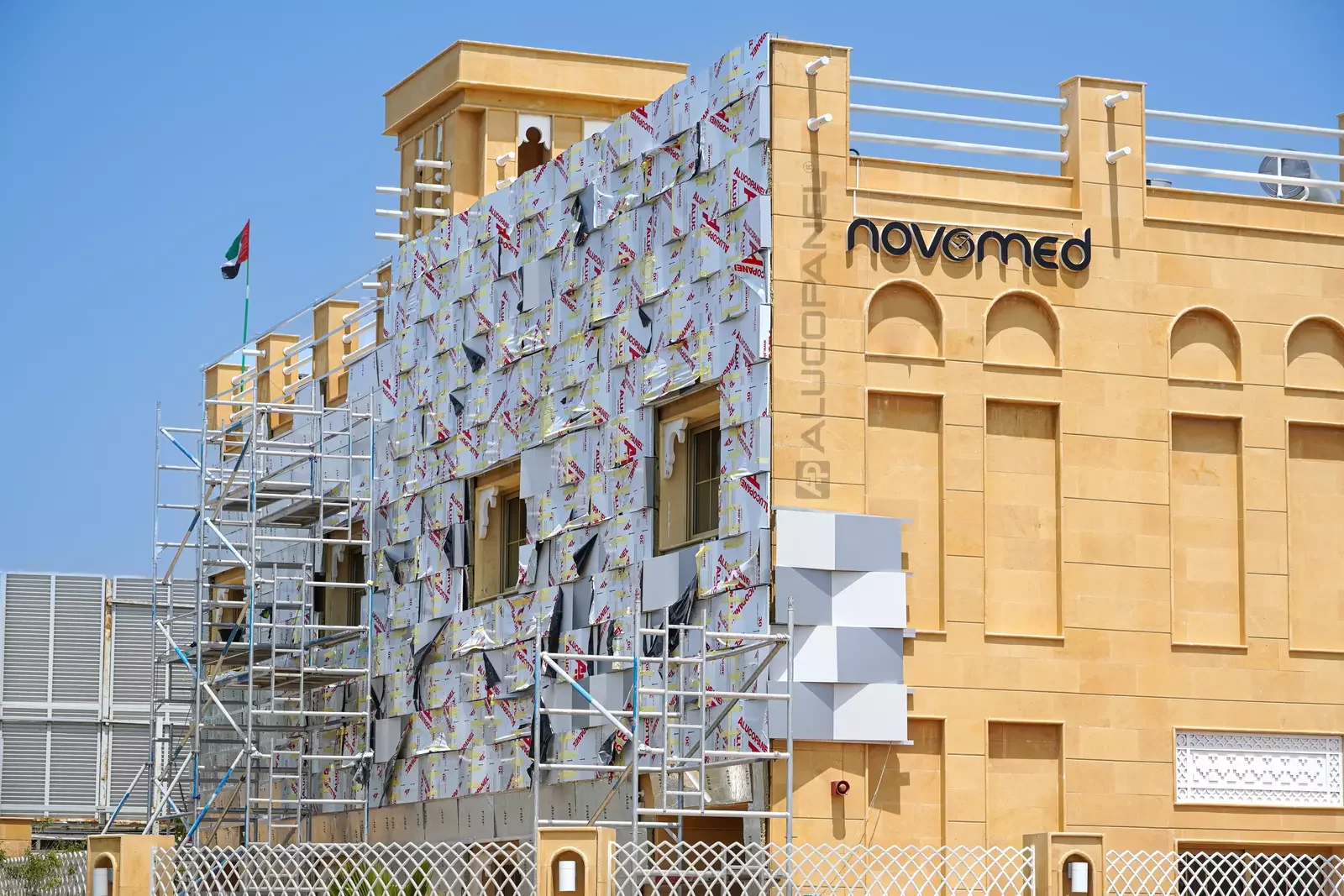 ALUCOPANEL 3D panel facade on the Novamed building in Dubai