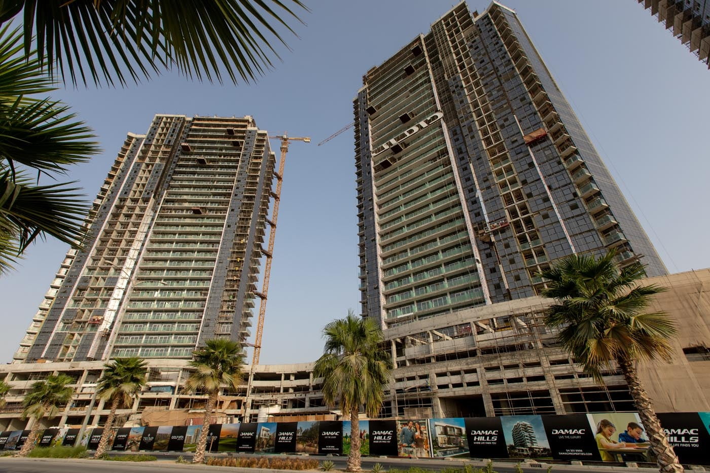ALUCOPANEL cladding on Damac Carson towers, Damac Hills