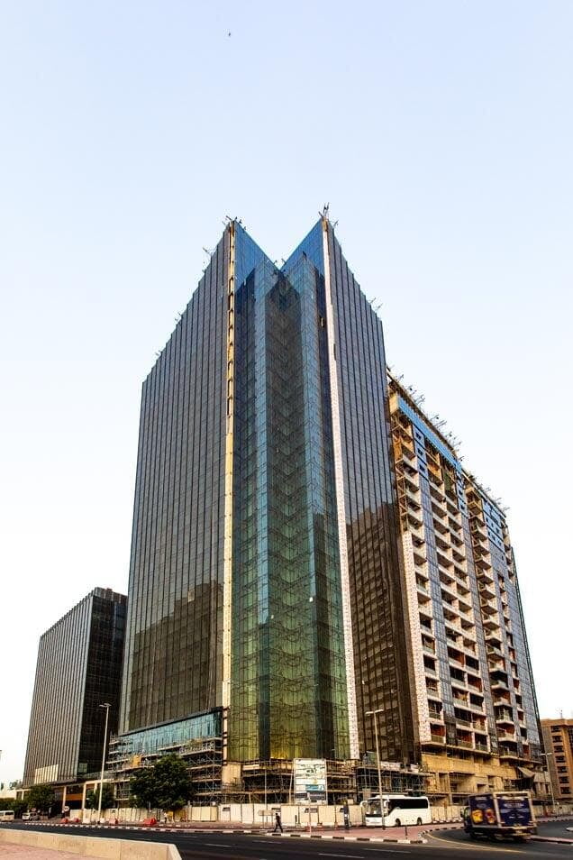 DoubleTree by Hilton Dubai exterior with ALUCOPANEL cladding