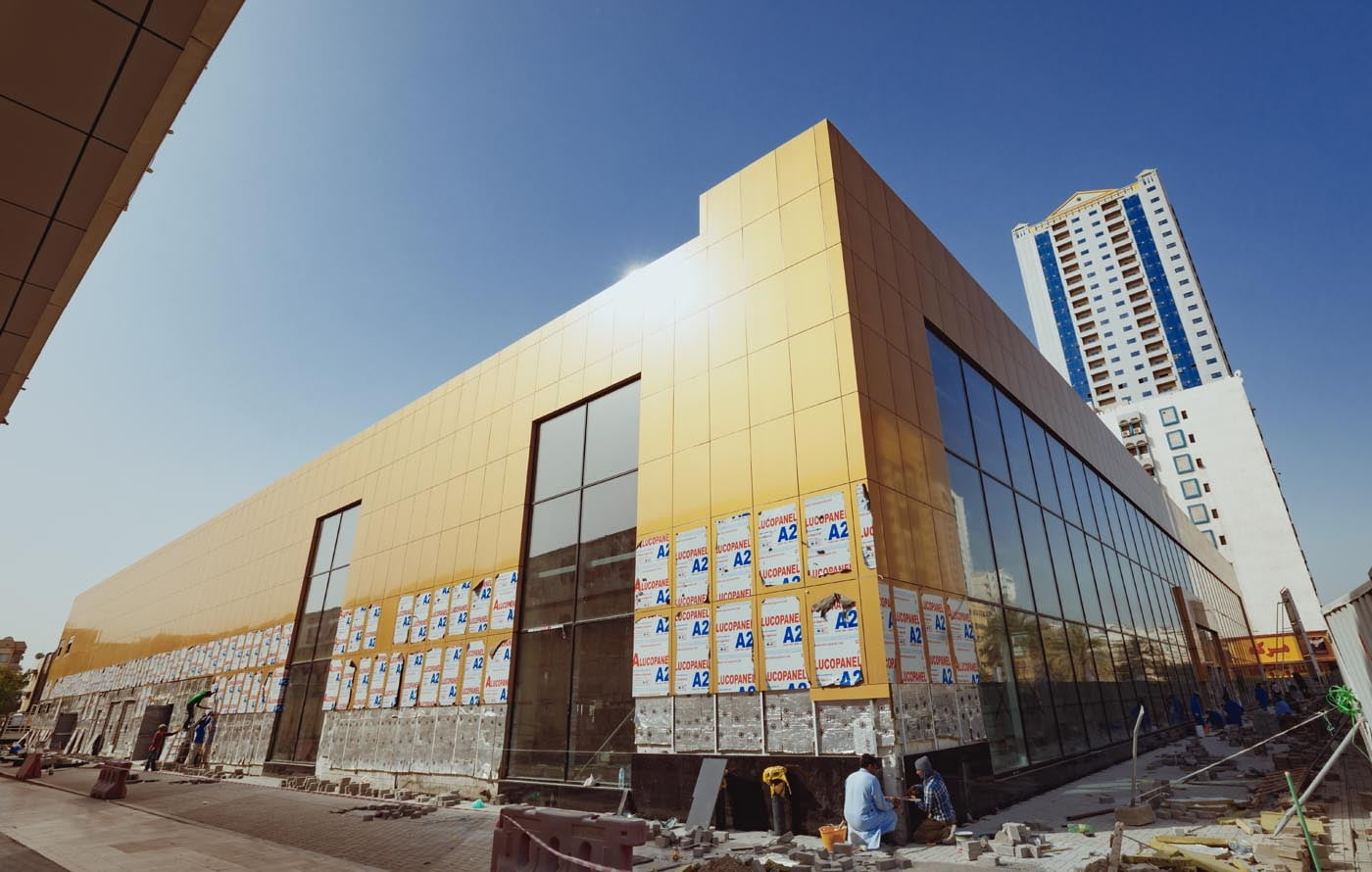 Gift Market shop in Sharjah, clad with ALUCOPANEL