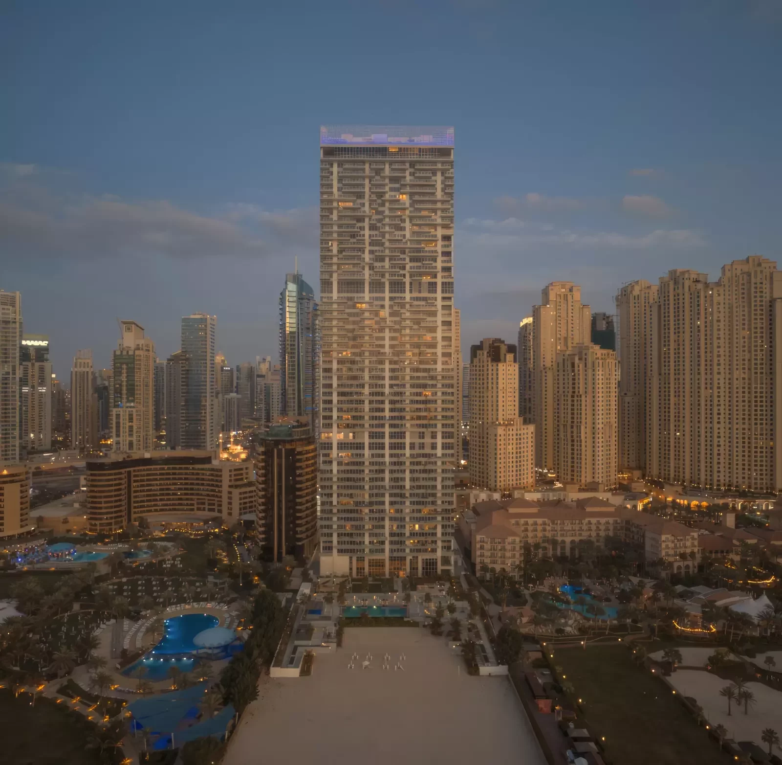 Close view of the 1 JBR facade panels