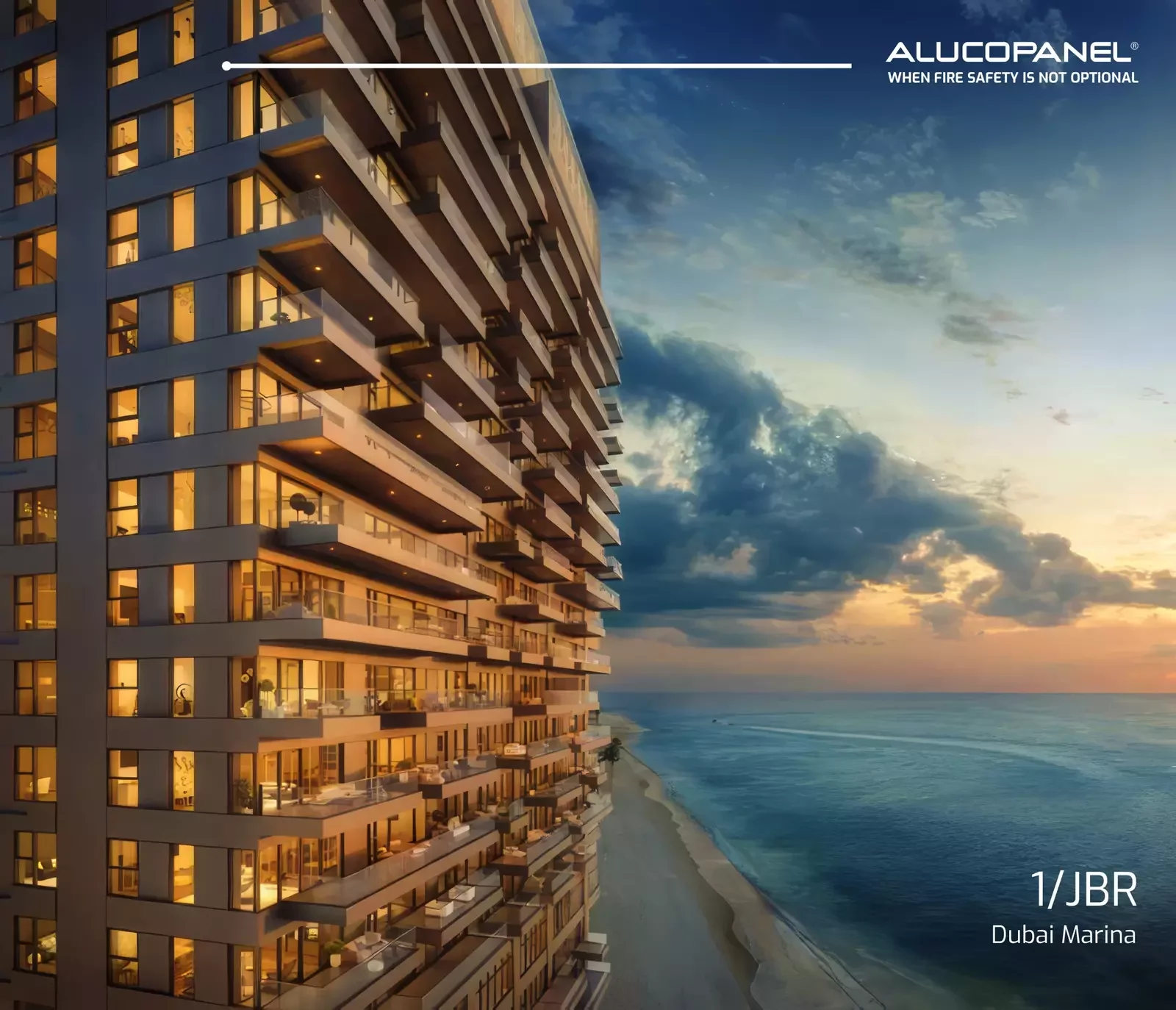 1 JBR in Dubai Marina, Dubai, clad with ALUCOPANEL