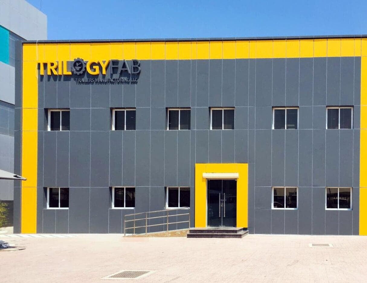 Trilogy Fab Trailers Manufacturing in Technopark, Dubai, clad with ALUCOPANEL